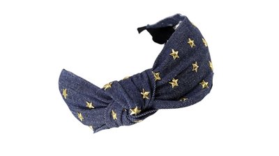 Knotted Denim Star Headband