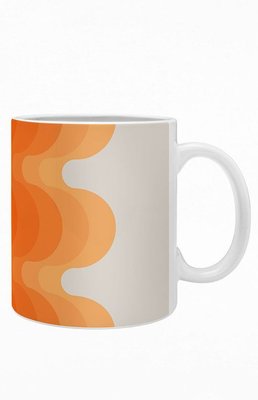 Deny Designs Womens Orange Swirl Coffee Mug