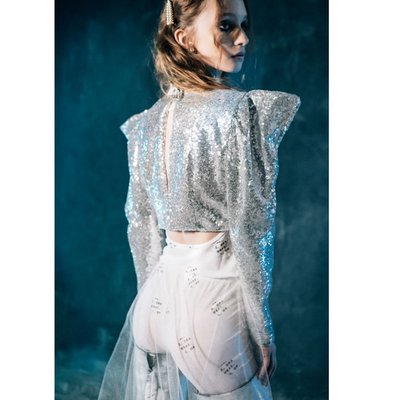 Sequined Open-back Top
