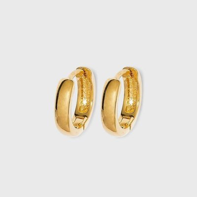 14k Gold Plated Huggie Hoop Earrings