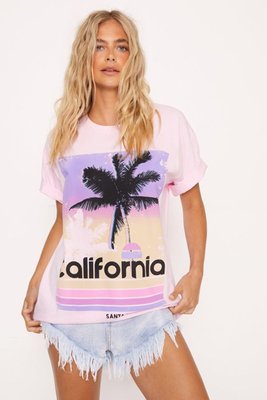 Womens California Oversized Graphic T-shirt