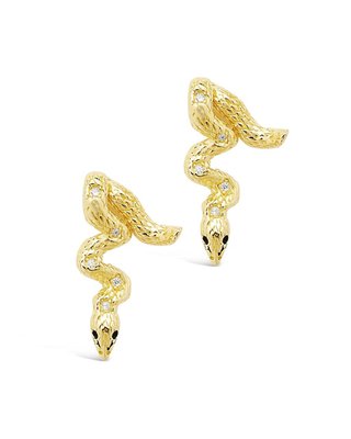 Sterling Silver Double Sided Snake Studs