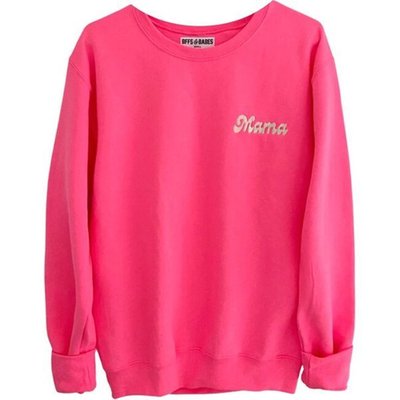 Bffs & Babes | Neon (pink Embroidered Mama Sweatshirt, Size | Maisonette