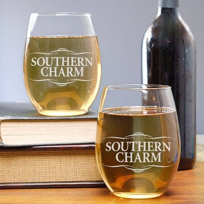 Southern Charm Logo Stemless Wine Glasses - Set of 2