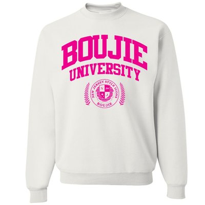 Bu White Sweatshirt - Hot Pink