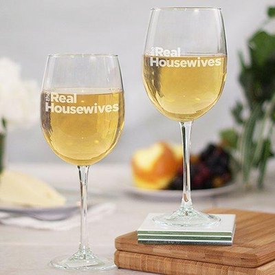 The Real Housewives Wine Glass with Stem - Set of 2