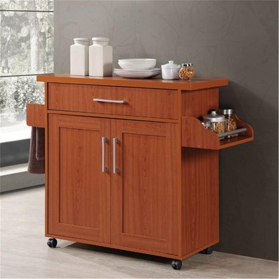 Kitchen Island With Spice Rack & Towel Rack