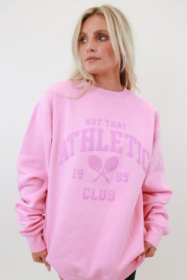 Not Athletic Club Puff Print Oversized Crewneck