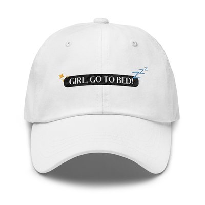 Girl Go to Bed Premium Hat - White